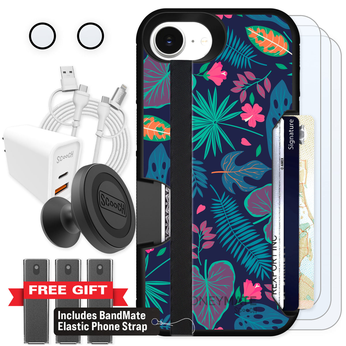 Scooch Moneymate Tropical Leaves for iPhone 17e — Ultimate Bundle