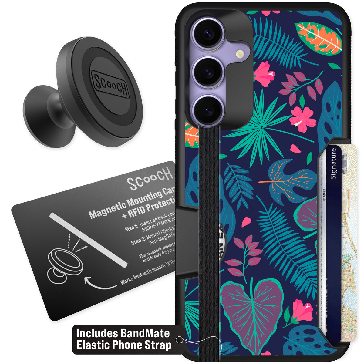 Scooch Moneymate Tropical Leaves for Galaxy S25+ — Starter Bundle