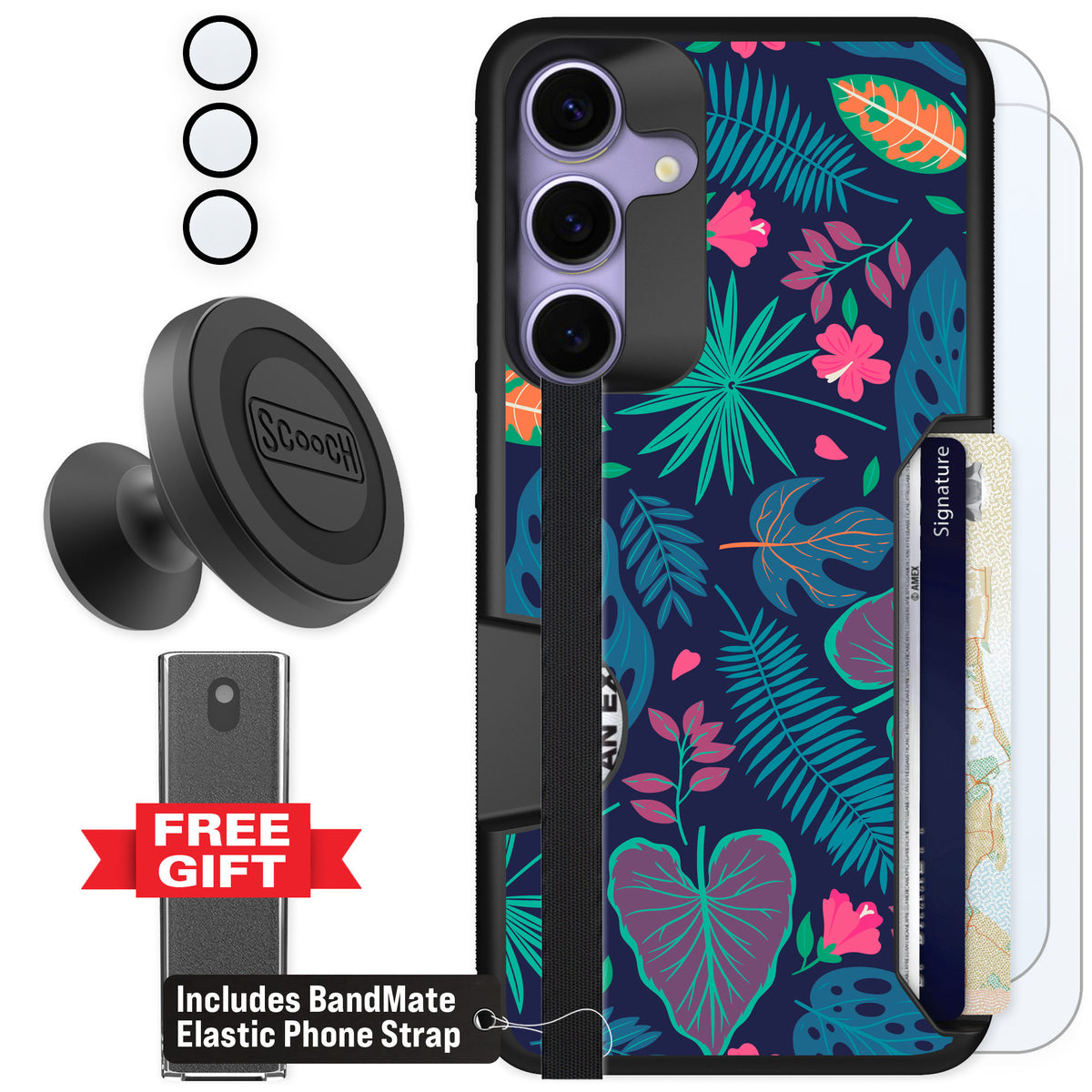 Scooch Moneymate Tropical Leaves for Galaxy S25+ — Defender Bundle
