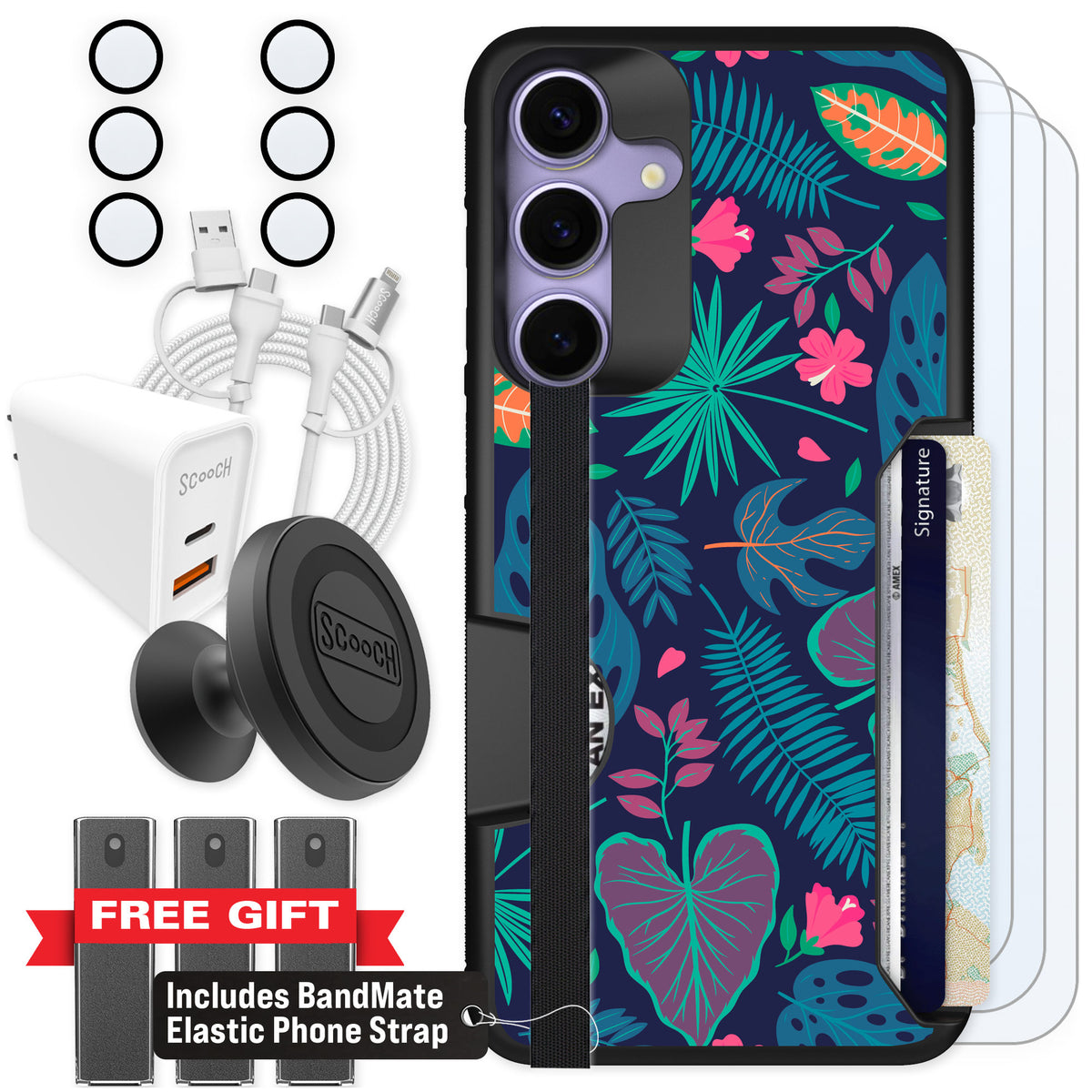 Scooch Moneymate Tropical Leaves for Galaxy S25+ — Ultimate Bundle