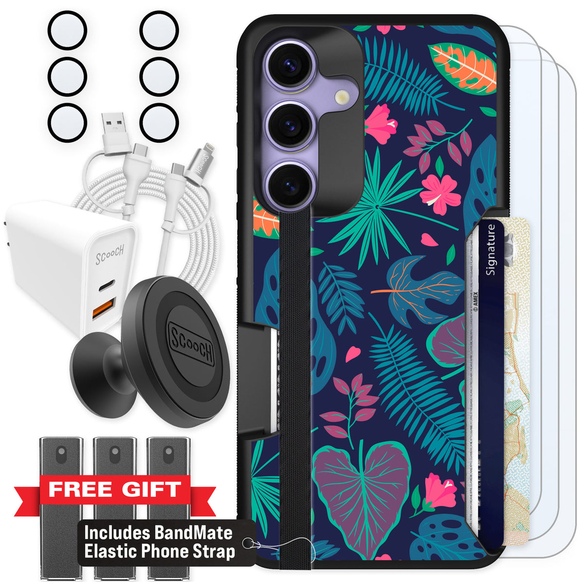 Scooch Moneymate Tropical Leaves for Galaxy S25 — Ultimate Bundle