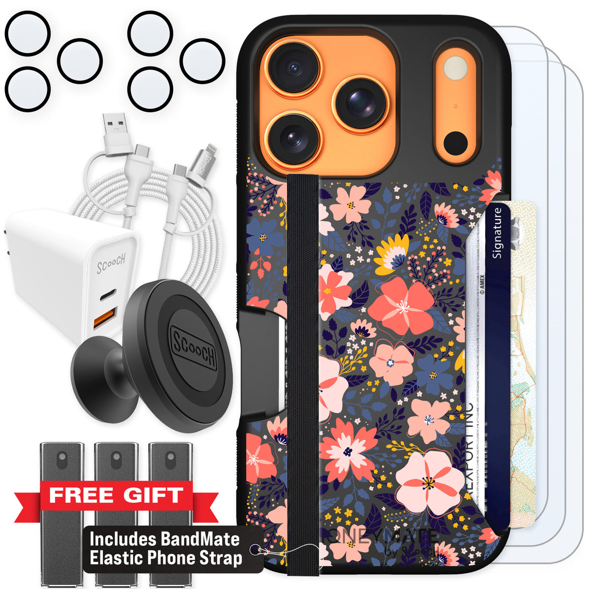 Scooch Moneymate Wildflowers for iPhone 17 Pro — Ultimate Bundle