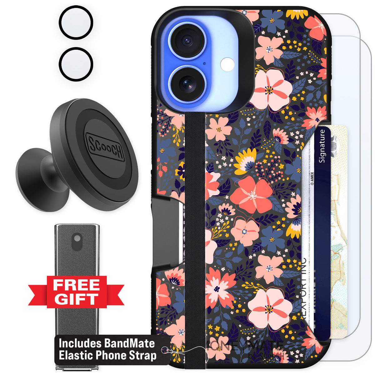 Scooch Moneymate Wildflowers for iPhone 16 — Defender Bundle