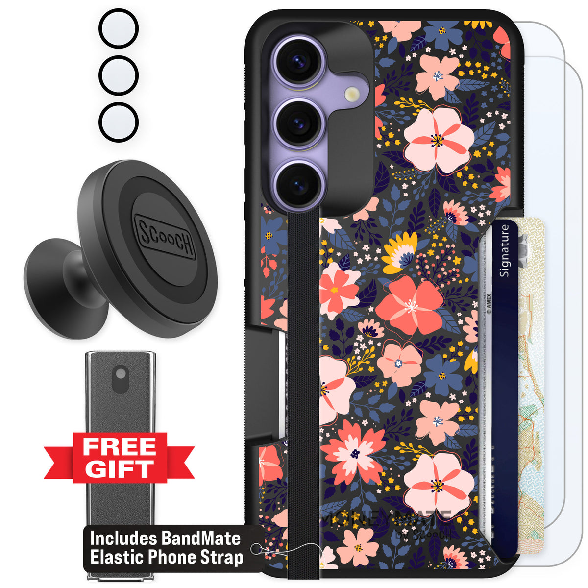 Scooch Moneymate Wildflowers for Galaxy S25 — Defender Bundle