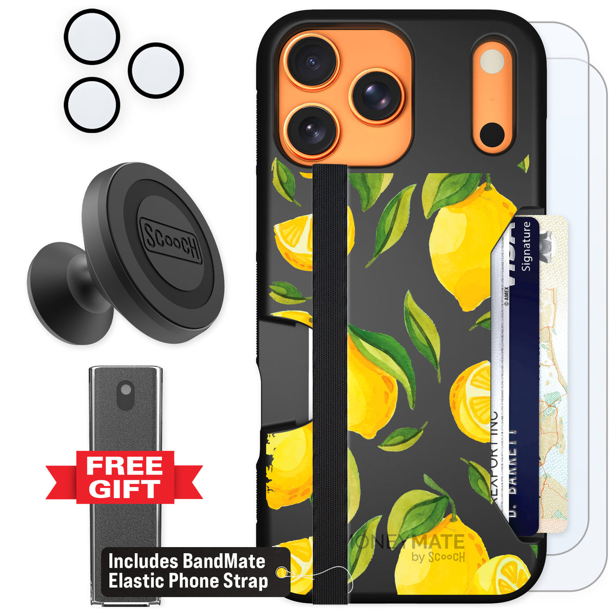 Scooch Moneymate Amalfi Lemons for iPhone 17 Pro Max — Defender Bundle