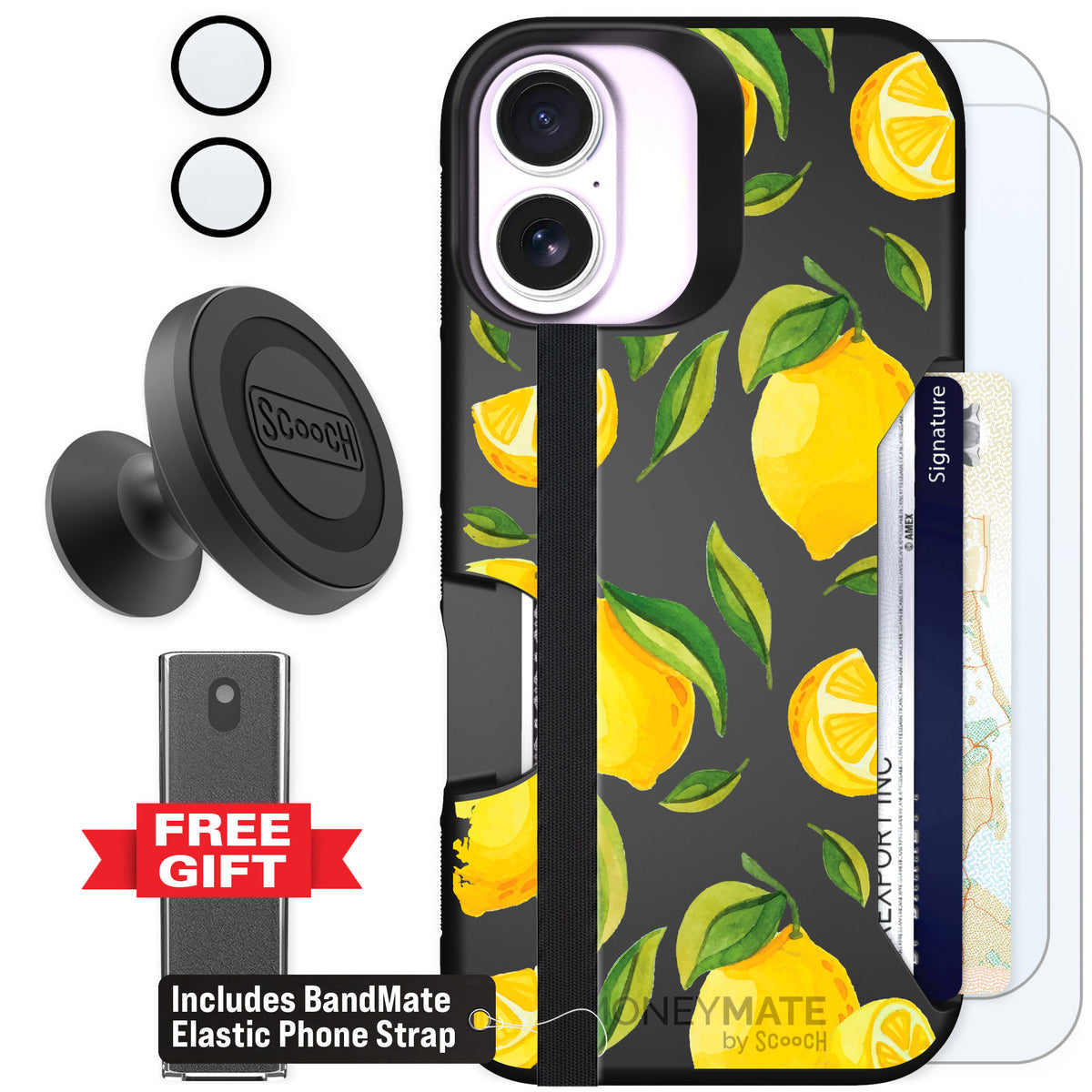 Scooch Moneymate Amalfi Lemons for iPhone 17 — Defender Bundle
