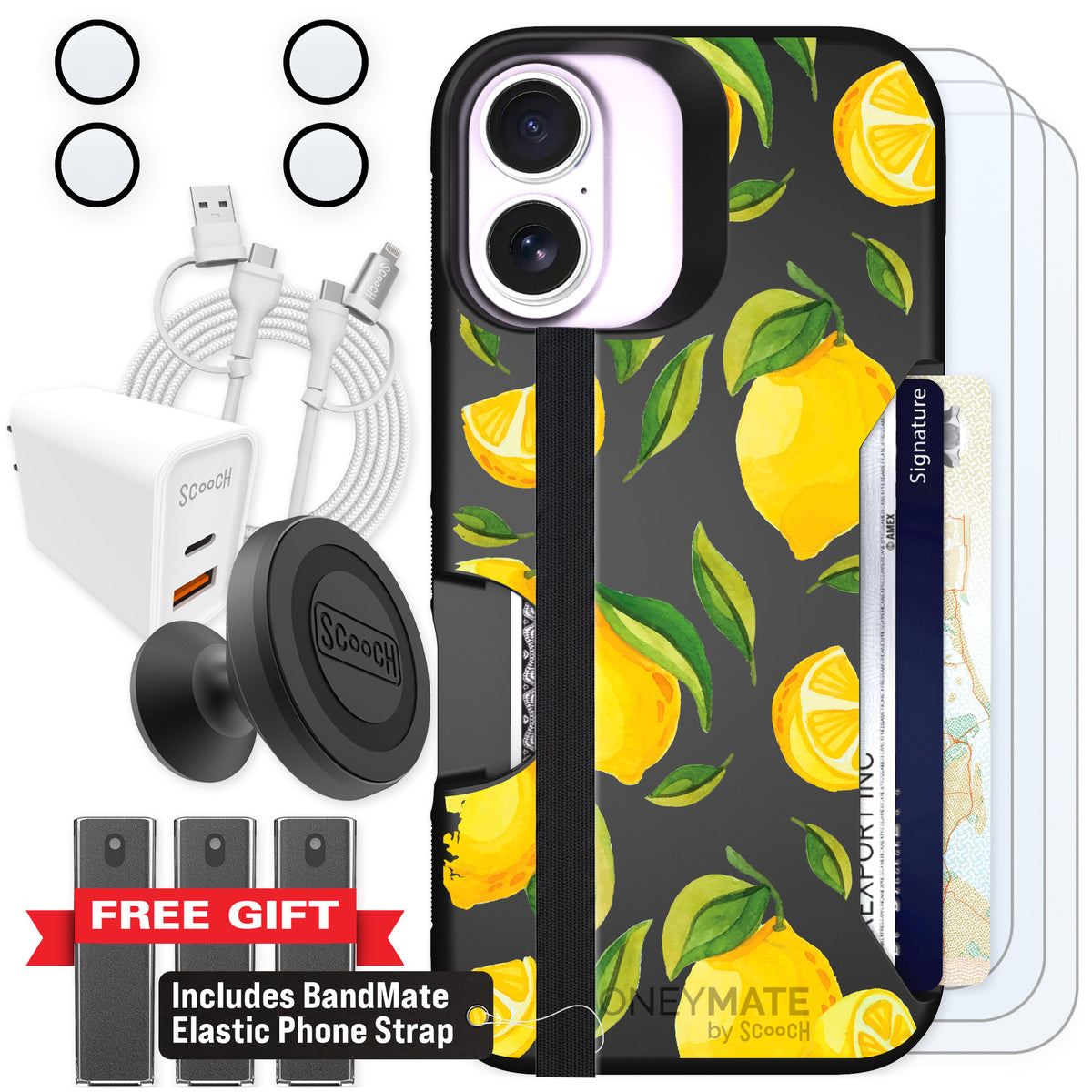 Scooch Moneymate Amalfi Lemons for iPhone 17 — Ultimate Bundle