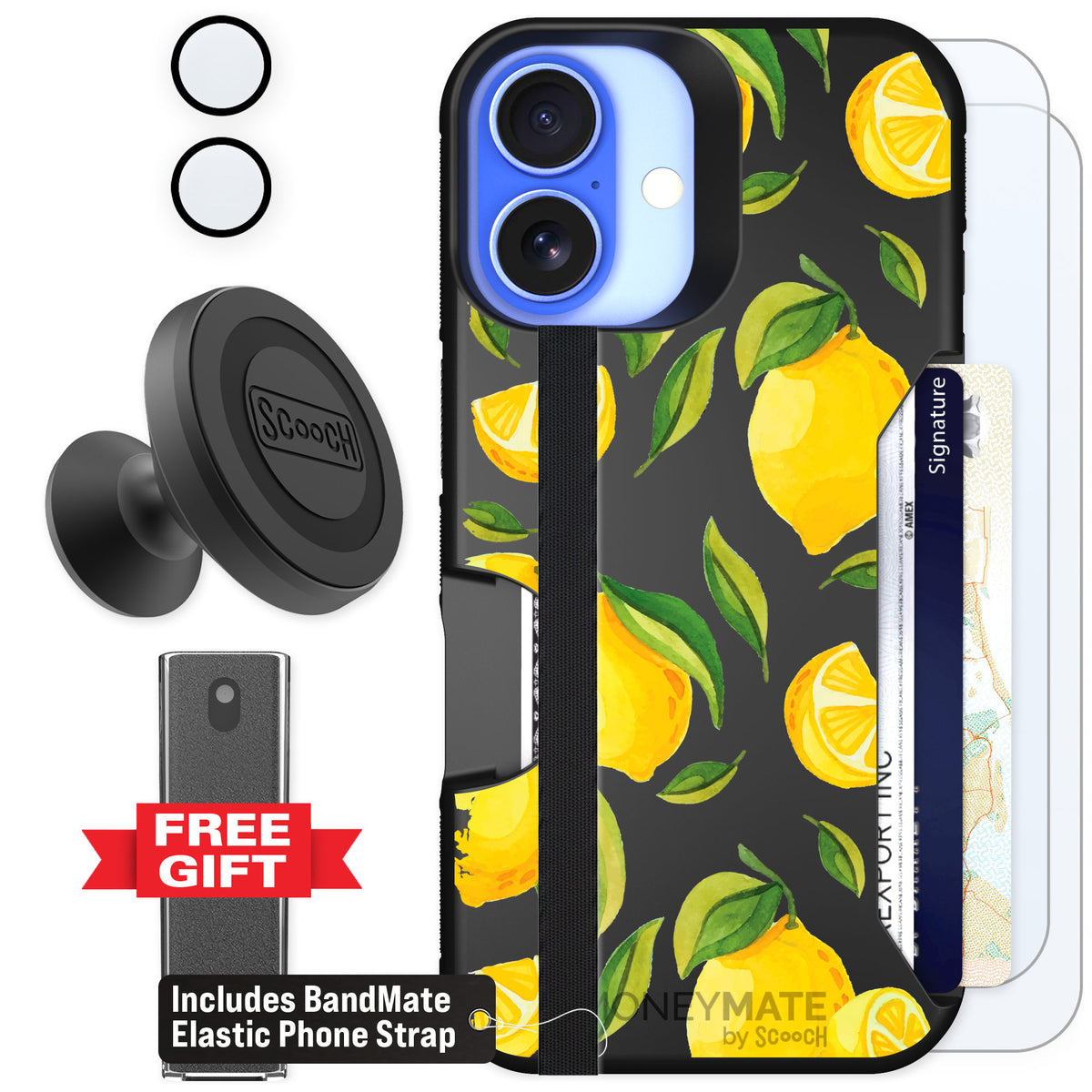 Scooch Moneymate Amalfi Lemons for iPhone 16 — Defender Bundle