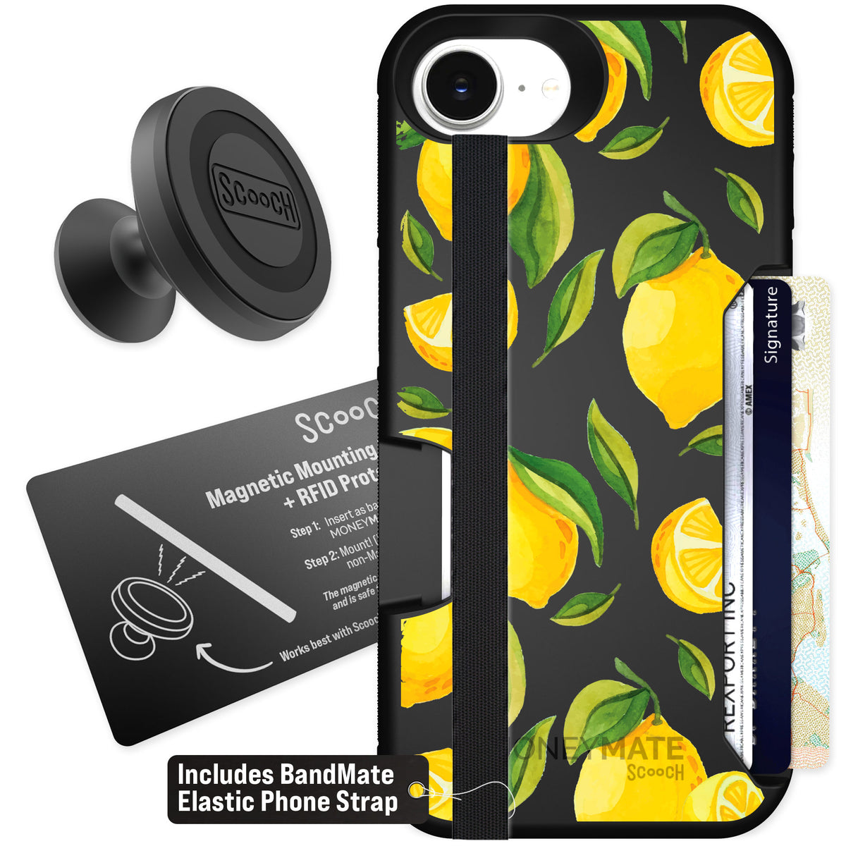 Scooch Moneymate Amalfi Lemons for iPhone 16e — Starter Bundle