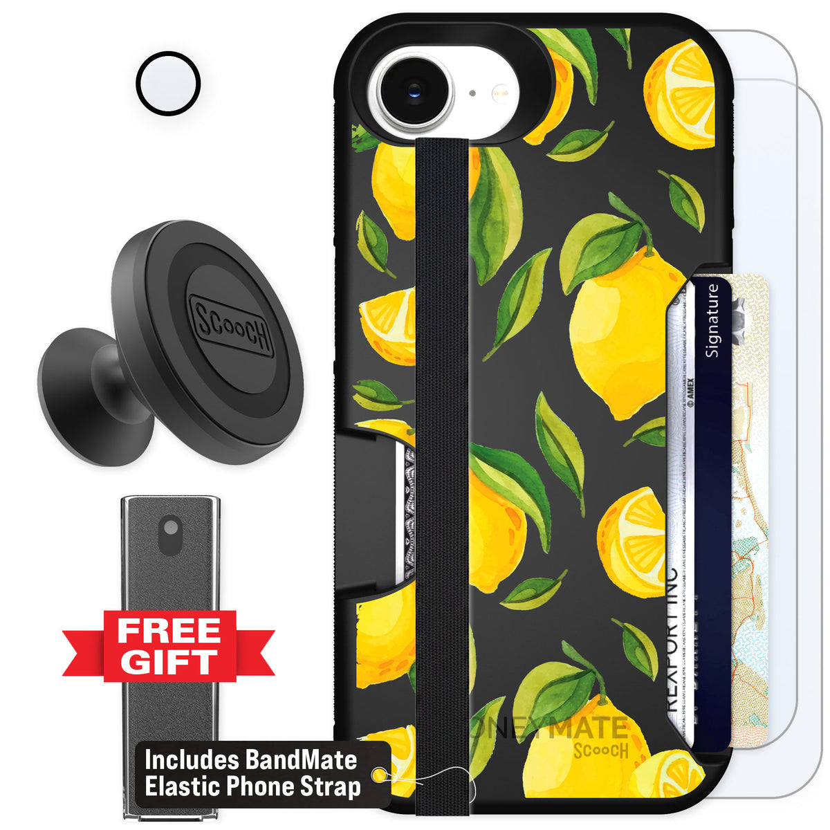 Scooch Moneymate Amalfi Lemons for iPhone 16e — Defender Bundle