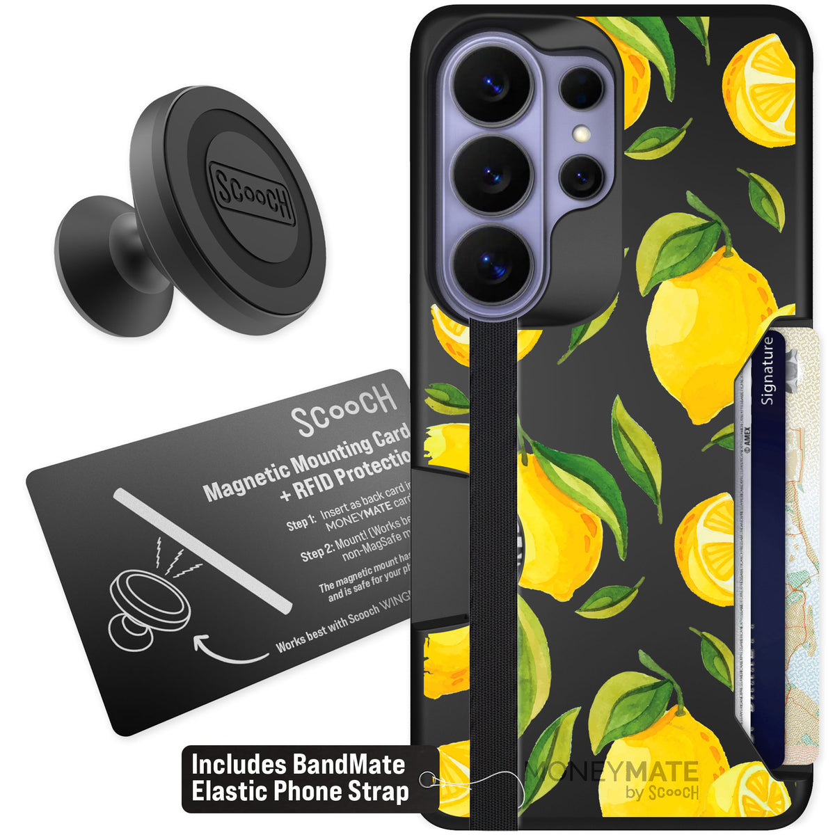 Scooch Moneymate Amalfi Lemons for Galaxy S26 Ultra — Starter Bundle