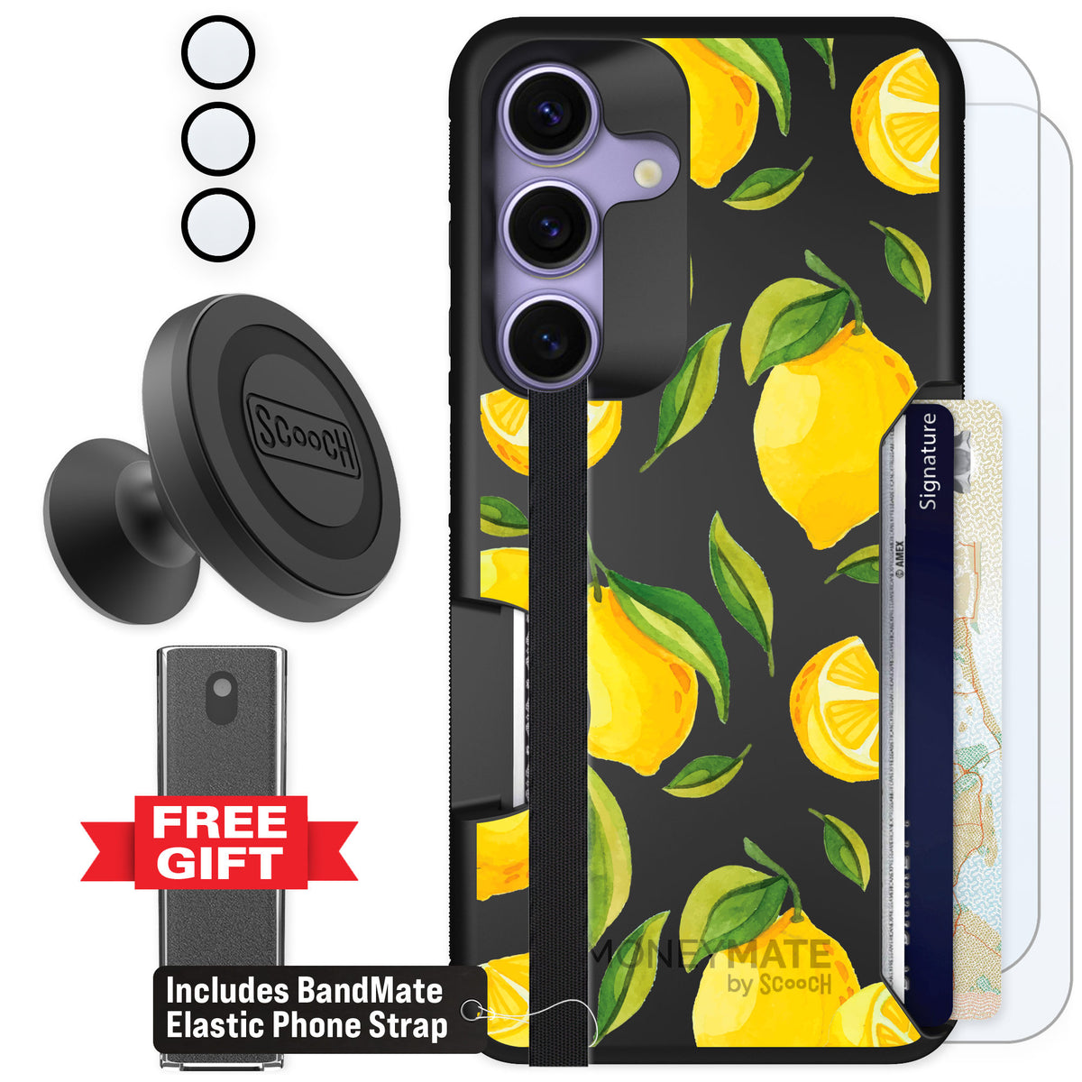 Scooch Moneymate Amalfi Lemons for Galaxy S25 — Defender Bundle