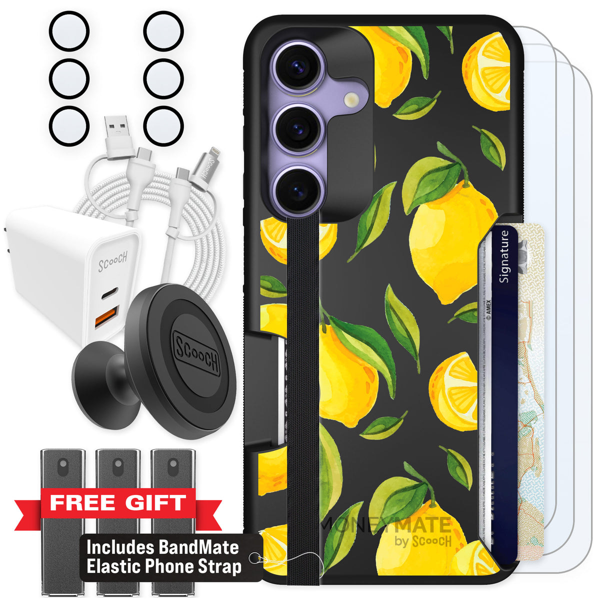 Scooch Moneymate Amalfi Lemons for Galaxy S25 — Ultimate Bundle