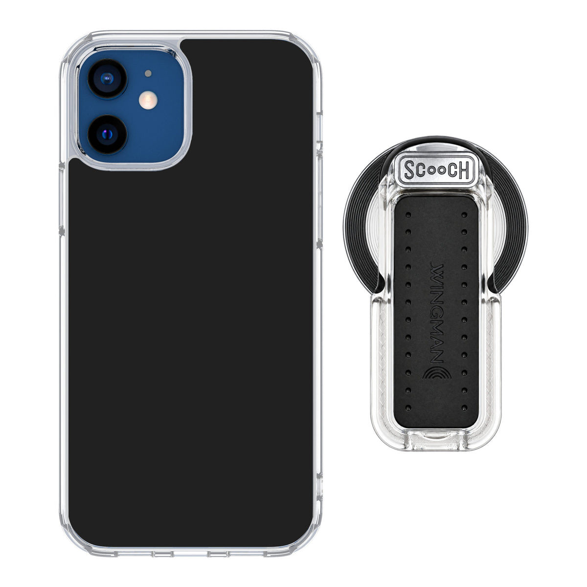 Scooch MagCase Black for iPhone 12 — MagSafe Wingback Bundle - Clear