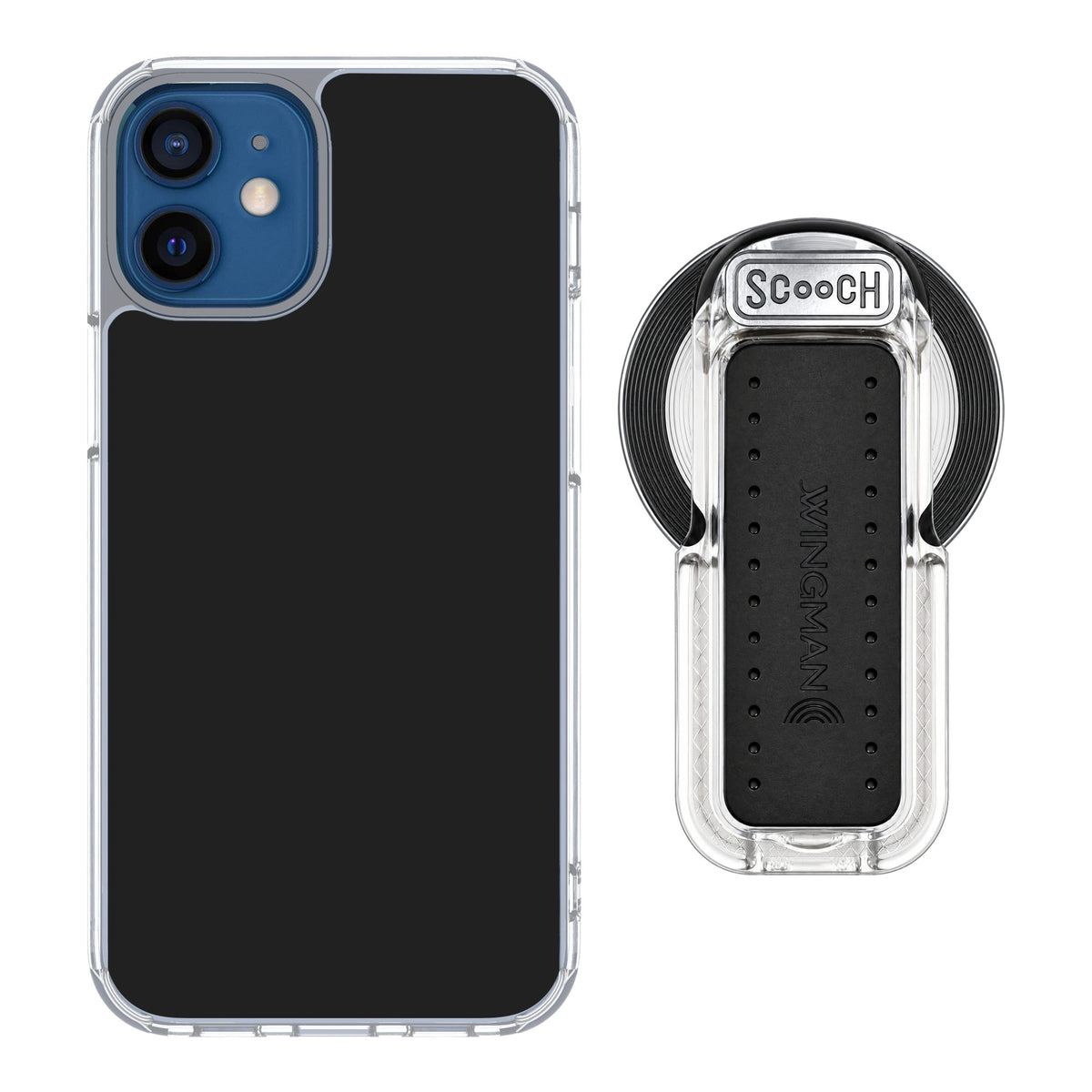 Scooch MagCase Black for iPhone 12 mini — MagSafe Wingback Bundle - Clear