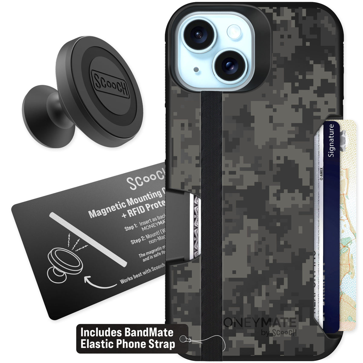 Scooch Moneymate Digi Camo for iPhone 13 — Starter Bundle