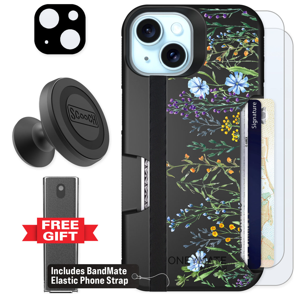 Scooch Moneymate Meadow Bloom for iPhone 14 — Defender Bundle