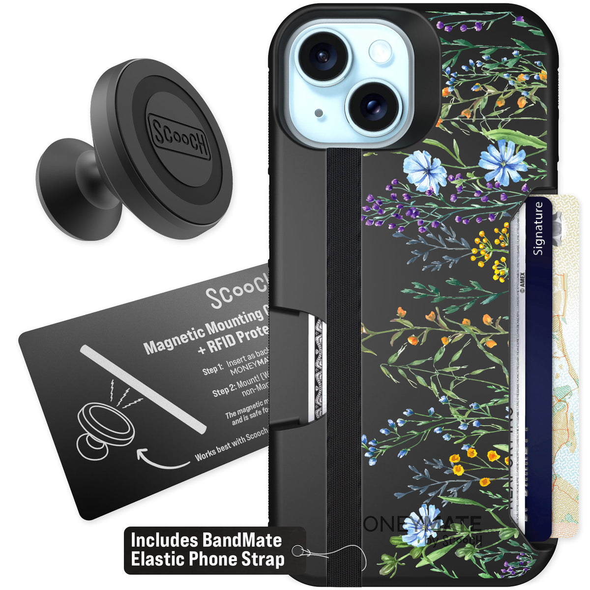 Scooch Moneymate Meadow Bloom for iPhone 13 — Starter Bundle