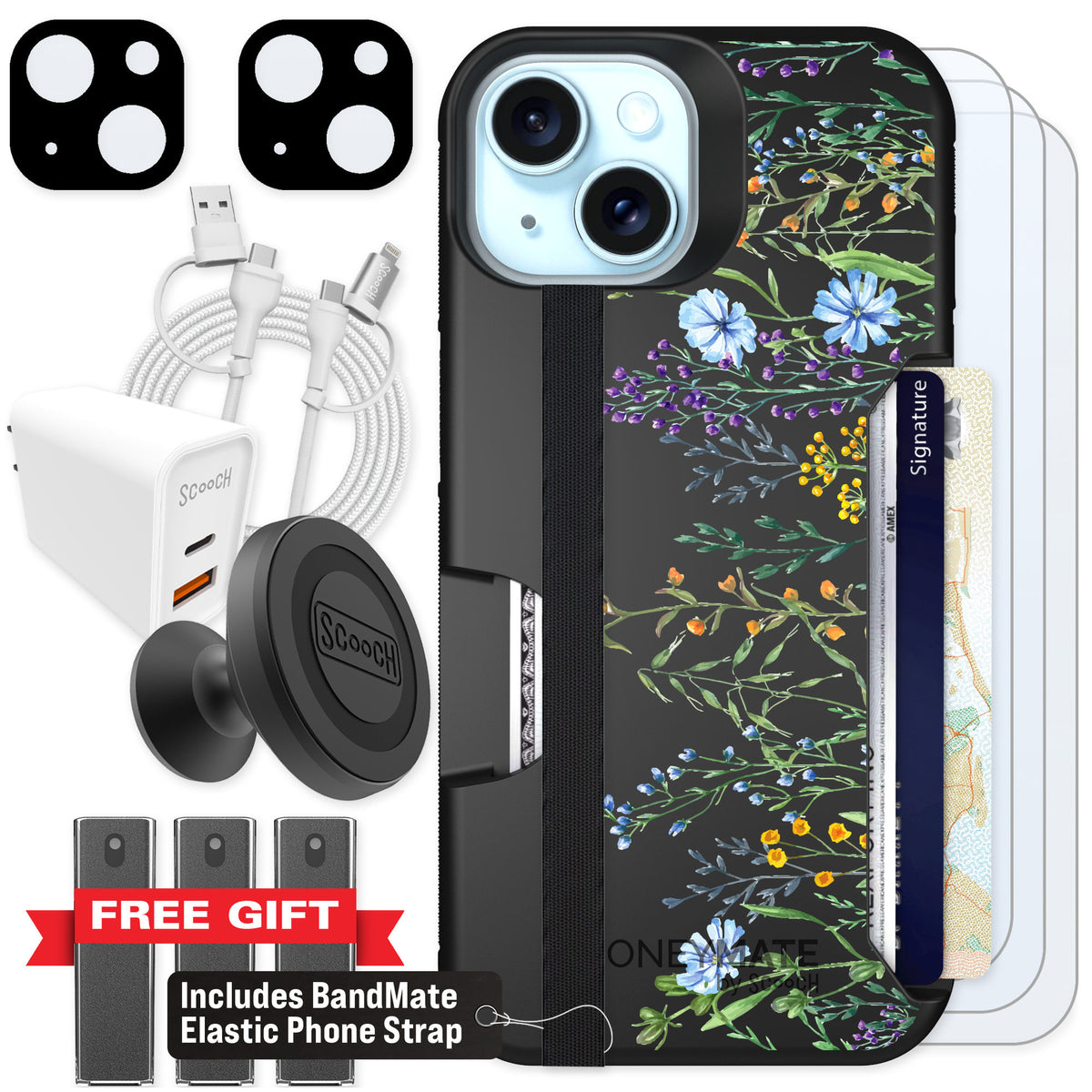 Scooch Moneymate Meadow Bloom for iPhone 13 — Ultimate Bundle
