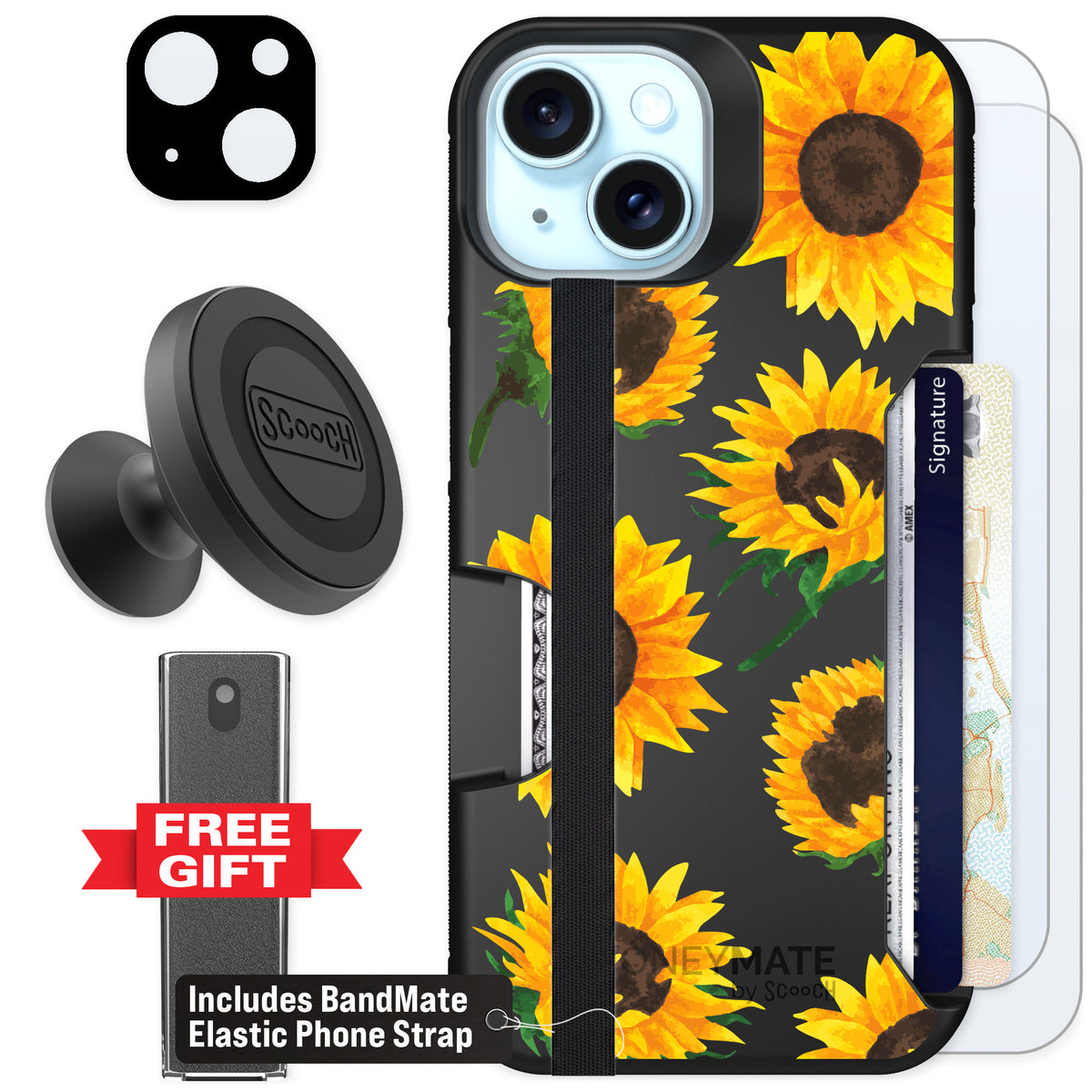 Scooch Moneymate Sunflower Frenzy for iPhone 13 — Defender Bundle