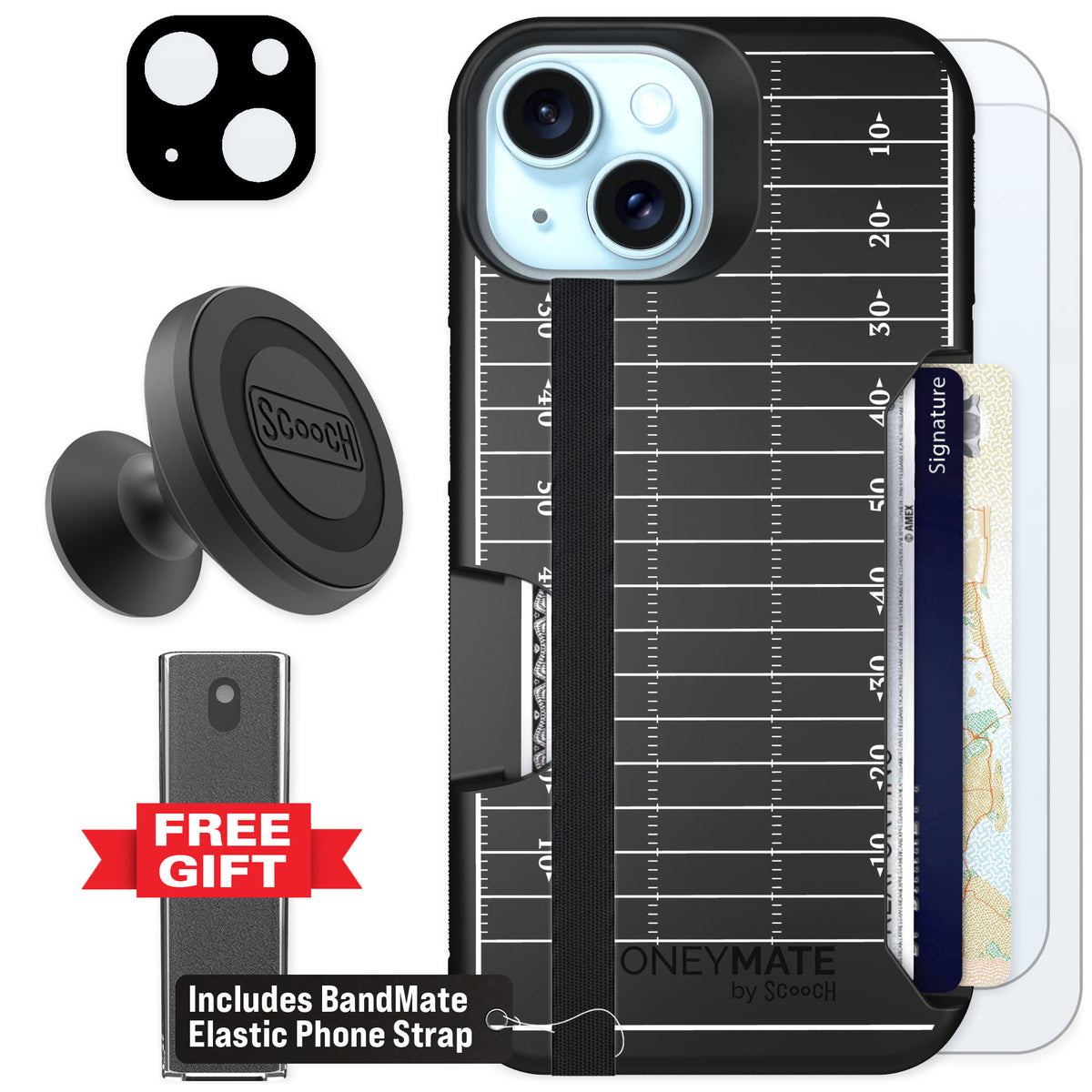 Scooch Moneymate Yard Lines for iPhone 14 — Defender Bundle