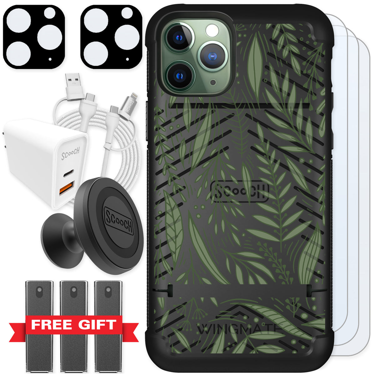 Scooch Wingmate Willow Garden for iPhone 11 Pro — Ultimate Bundle