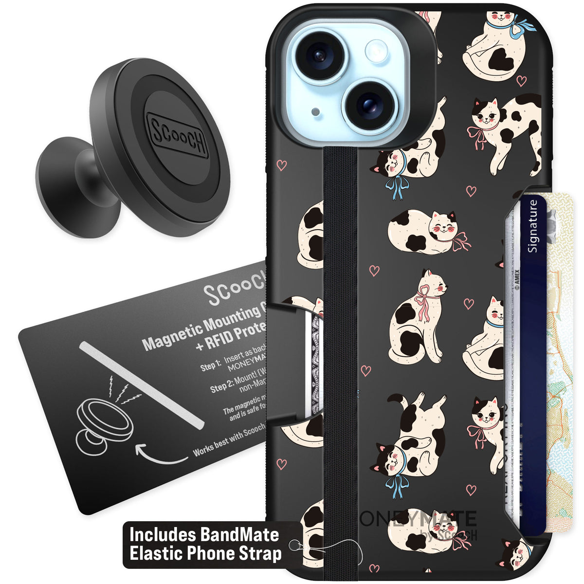 Scooch Moneymate Bow Kitties for iPhone 14 — Starter Bundle