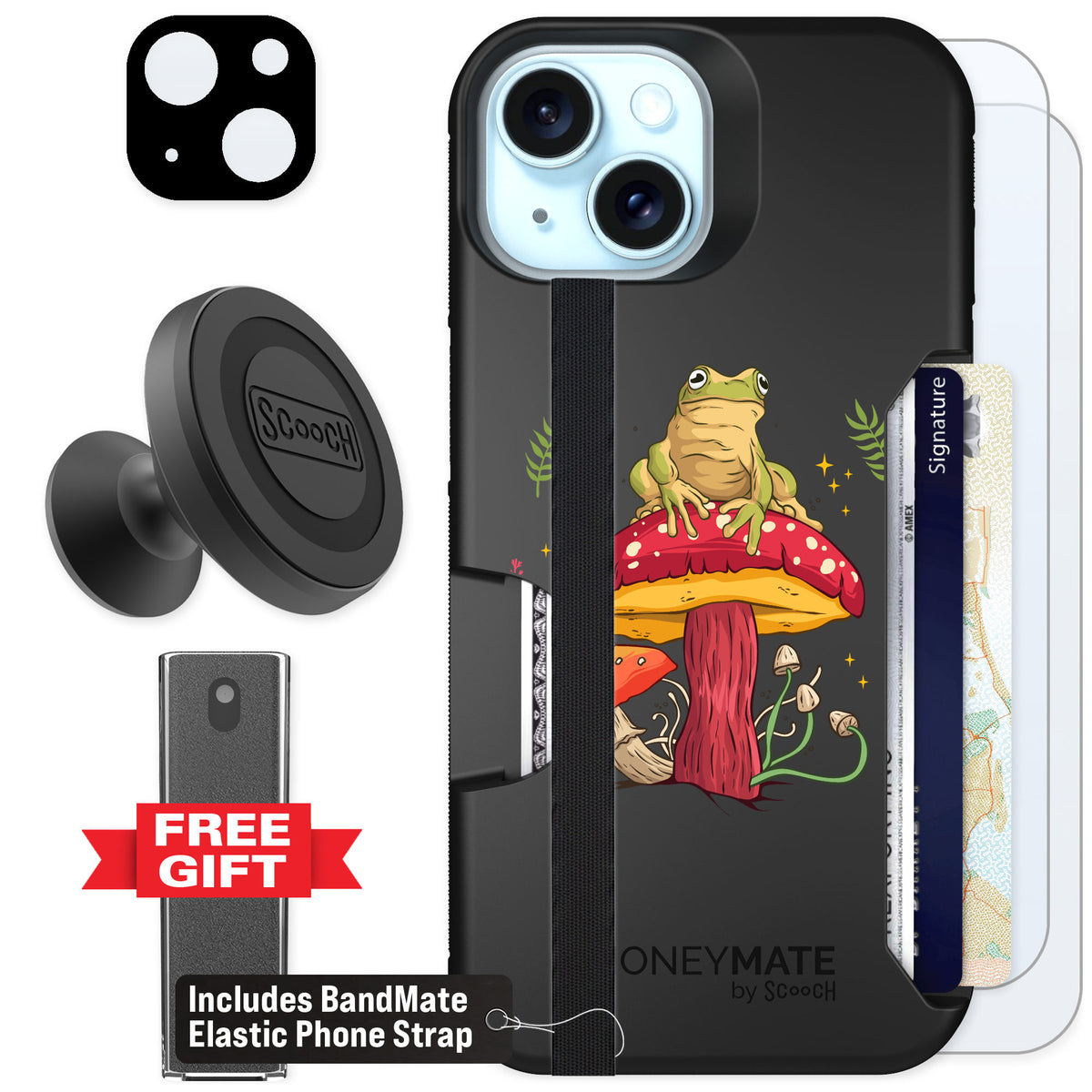 Scooch Moneymate Toadstool Frog for iPhone 13 — Defender Bundle