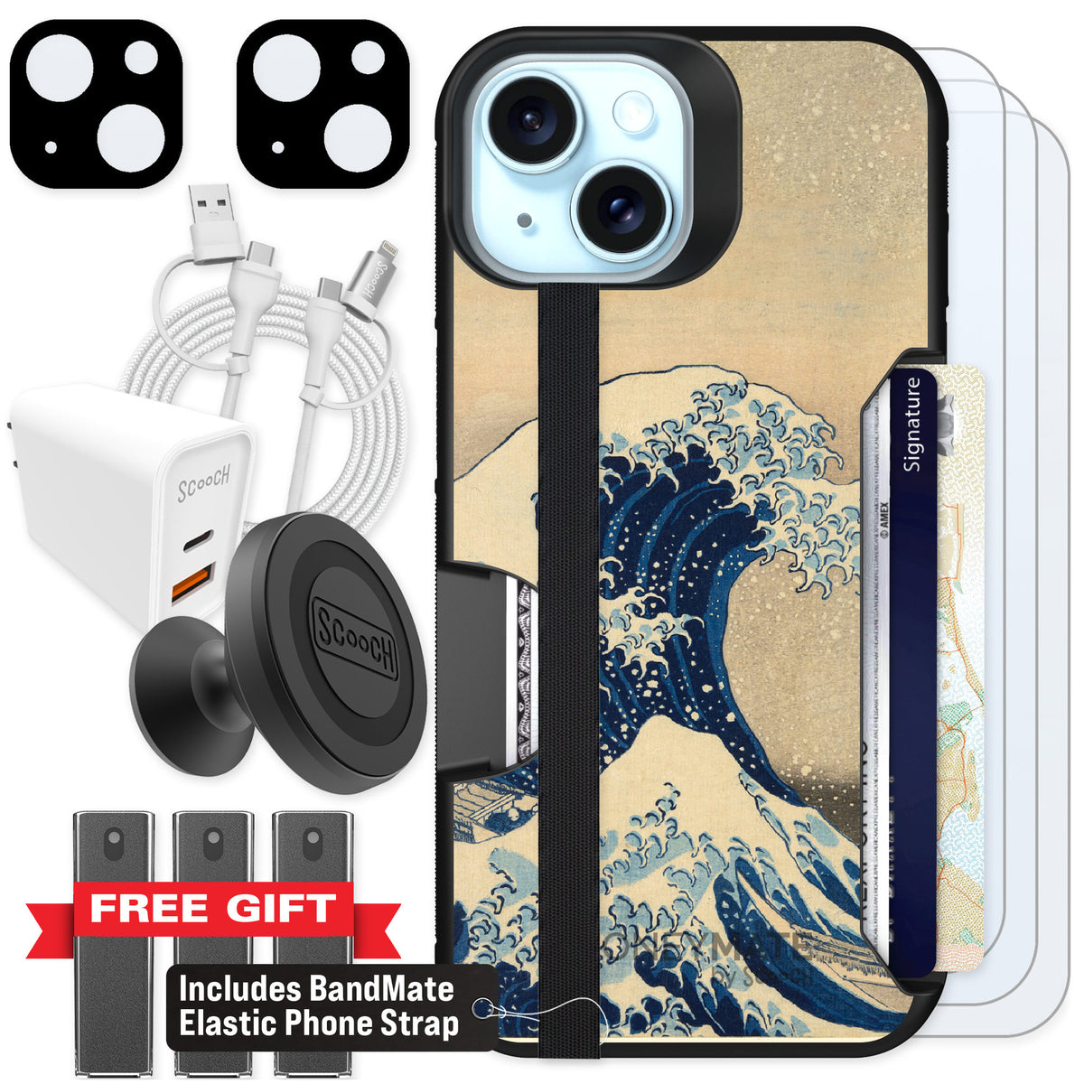 Scooch Moneymate Great Wave for iPhone 13 — Ultimate Bundle
