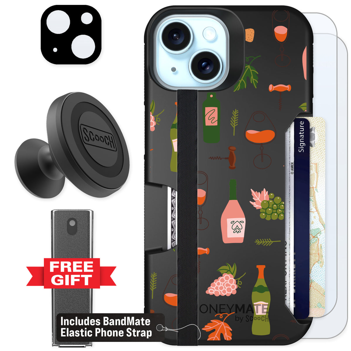 Scooch Moneymate Vino Vibes for iPhone 14 — Defender Bundle