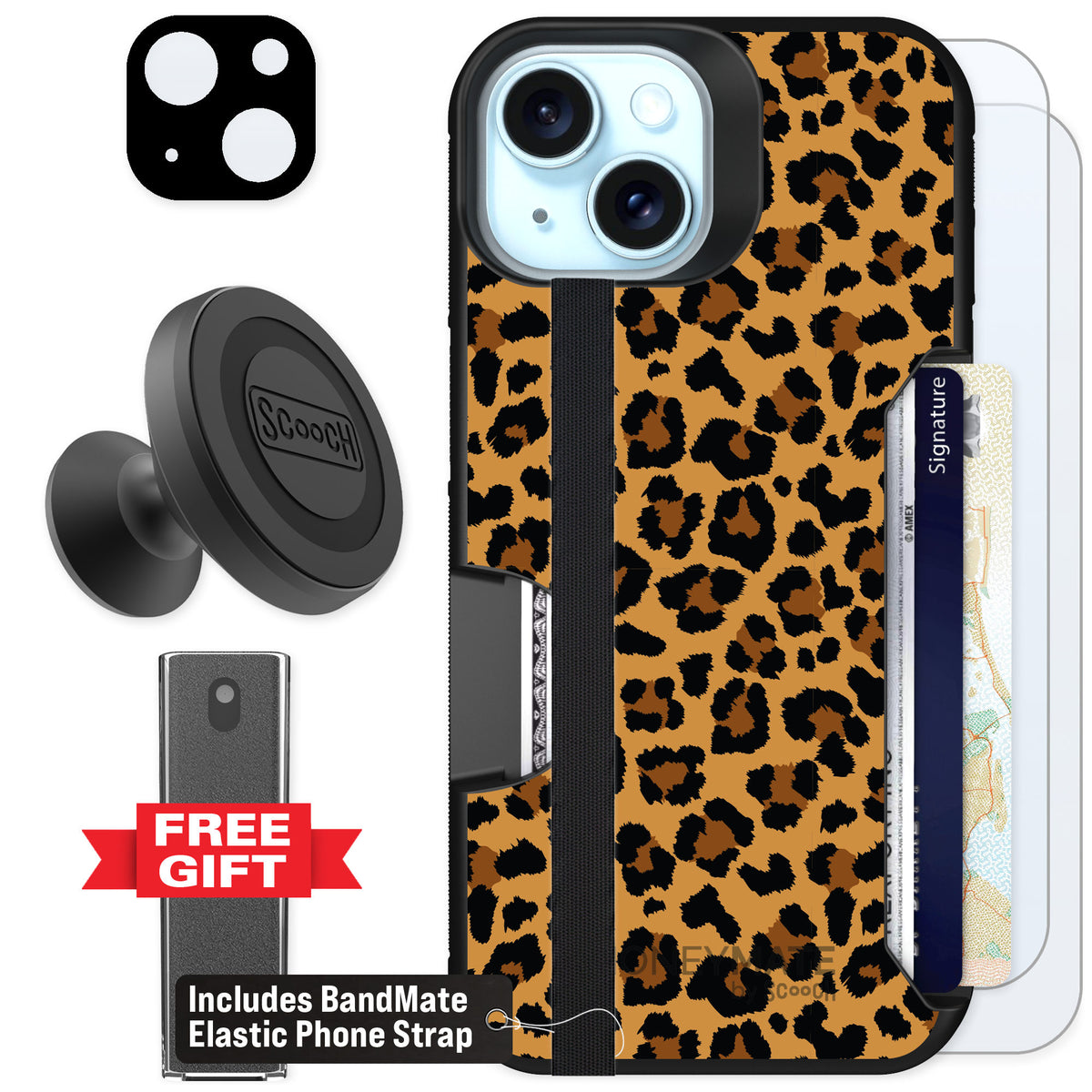 Scooch Moneymate Fierce Feline for iPhone 14 — Defender Bundle