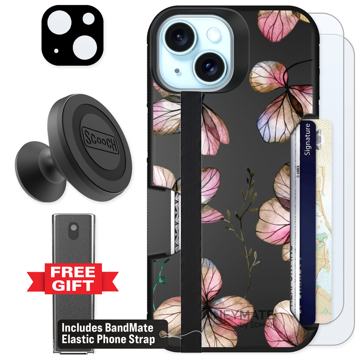 Scooch Moneymate Dried Flowers for iPhone 14 — Defender Bundle