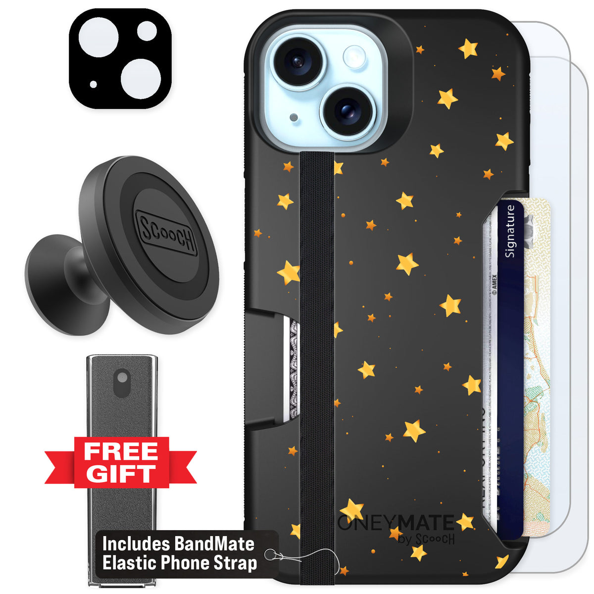 Scooch Moneymate Gold Stars for iPhone 14 — Defender Bundle