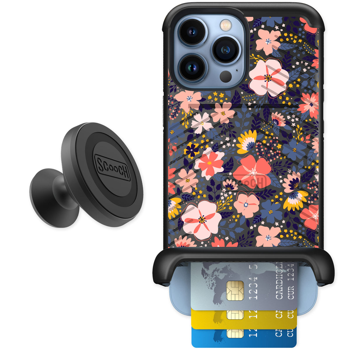 Scooch Wingmate Wildflowers for iPhone 13 Pro Max — Starter Bundle