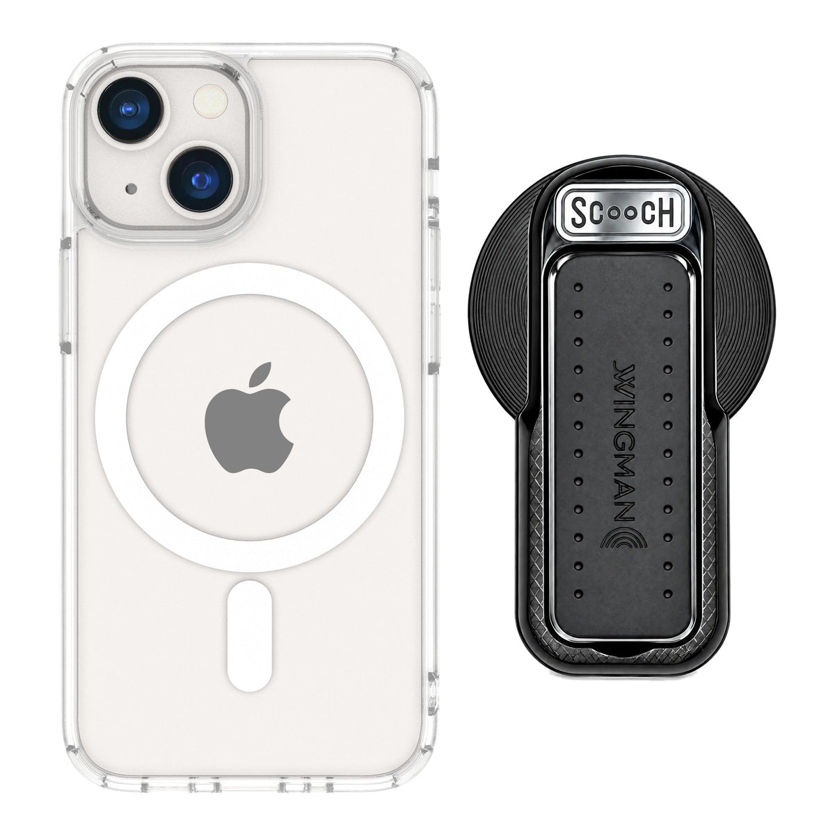 Scooch MagCase Clear for iPhone 13 mini — MagSafe Wingback Bundle - Black