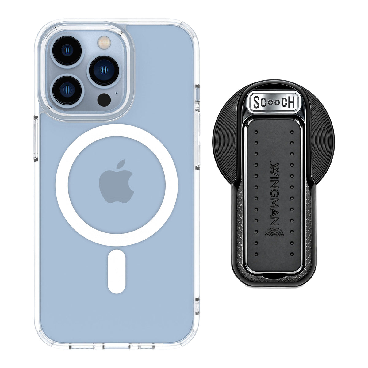 Scooch MagCase Clear for iPhone 13 Pro — MagSafe Wingback Bundle - Black