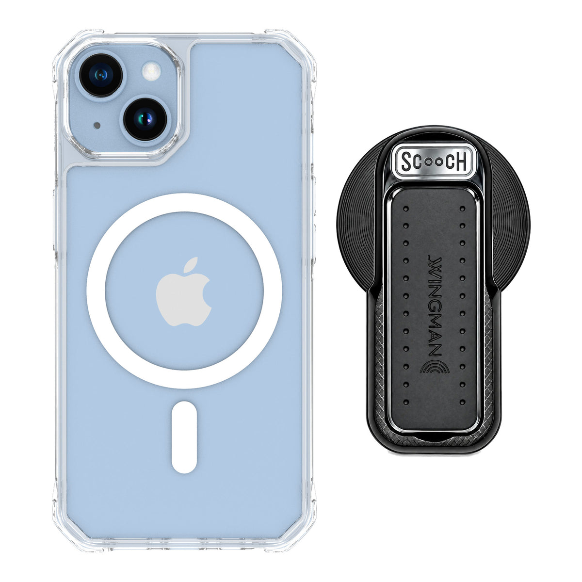 Scooch MagCase Clear for iPhone 14 — MagSafe Wingback Bundle - Black