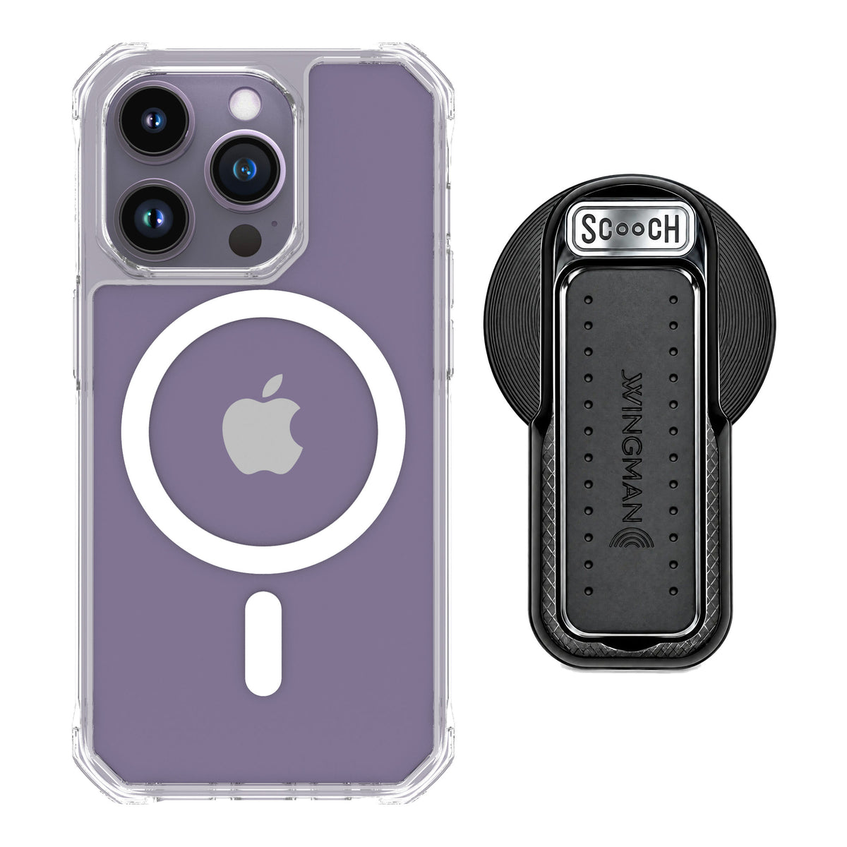 Scooch MagCase Clear for iPhone 14 Pro — MagSafe Wingback Bundle - Black
