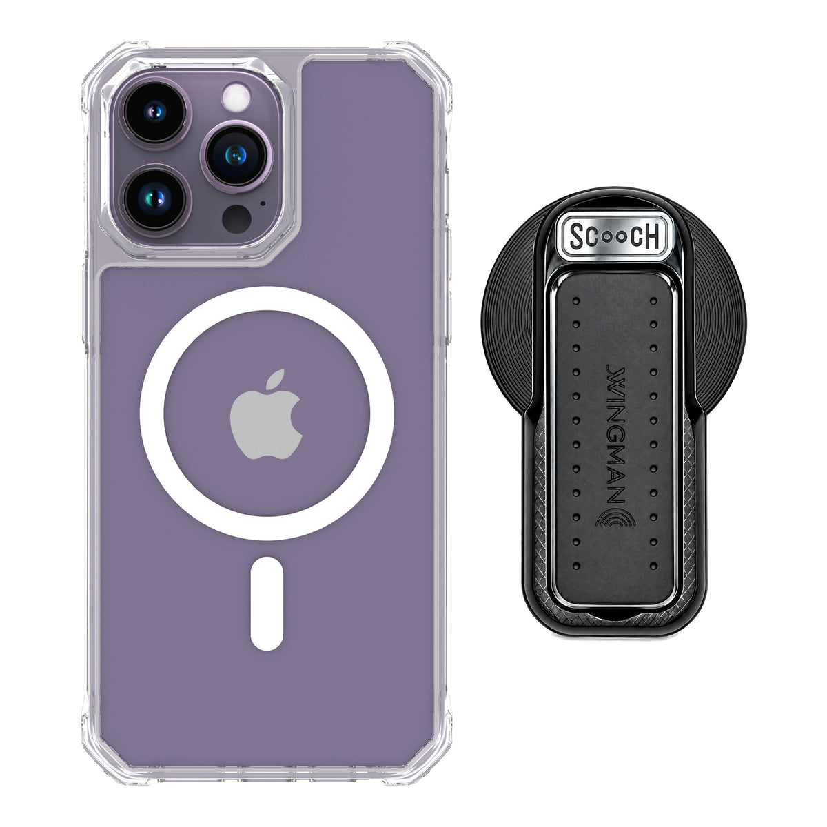 Scooch MagCase Clear for iPhone 14 Pro Max — MagSafe Wingback Bundle - Black