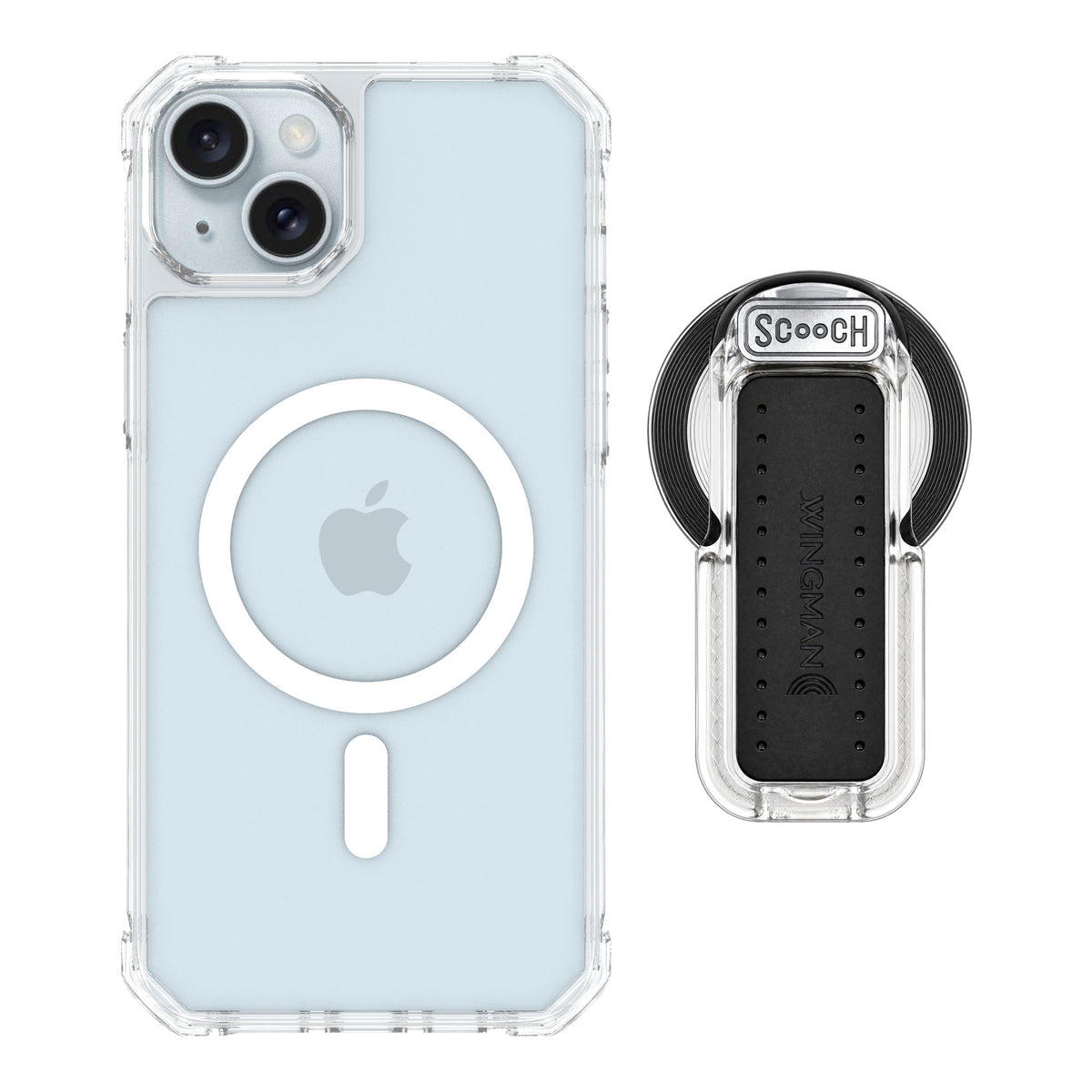 Scooch MagCase Clear for iPhone 15 Plus — MagSafe Wingback Bundle - Clear