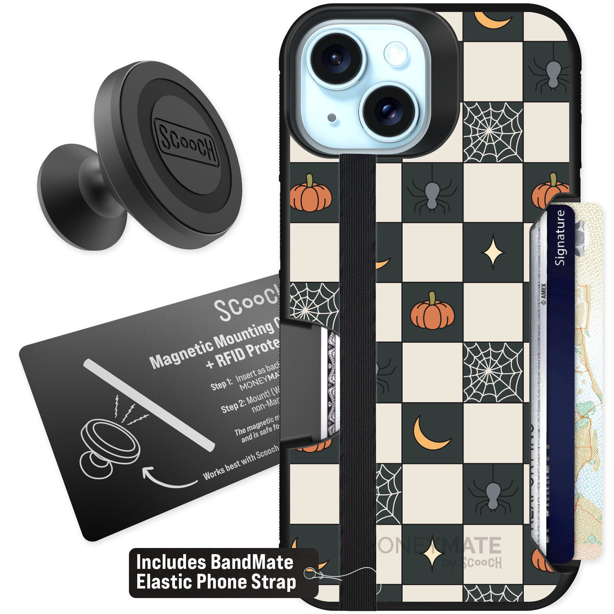 Scooch Moneymate Spooky Squares for iPhone 14 — Starter Bundle