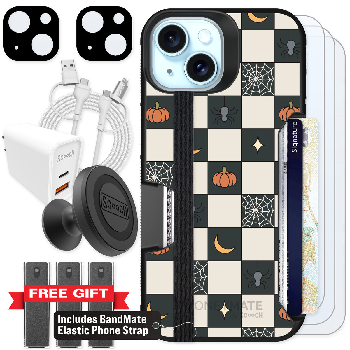 Scooch Moneymate Spooky Squares for iPhone 14 — Ultimate Bundle