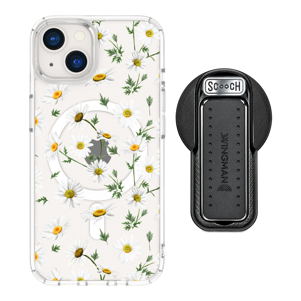 Scooch MagCase Daisies for iPhone 13 — MagSafe Wingback Bundle - Black