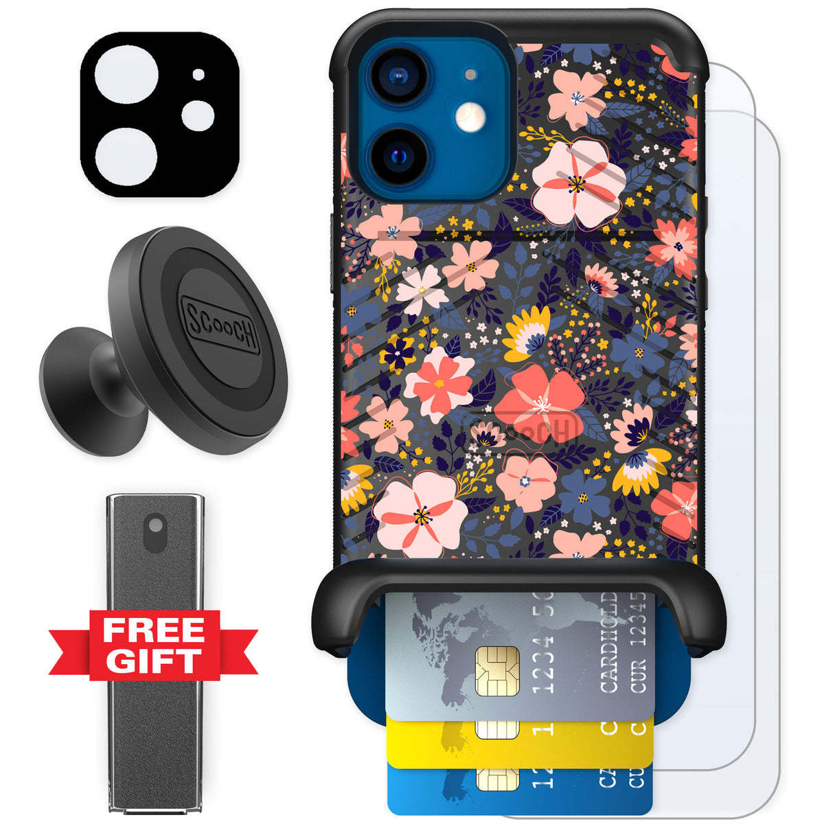 Scooch Wingmate Wildflowers for iPhone 12 — Defender Bundle