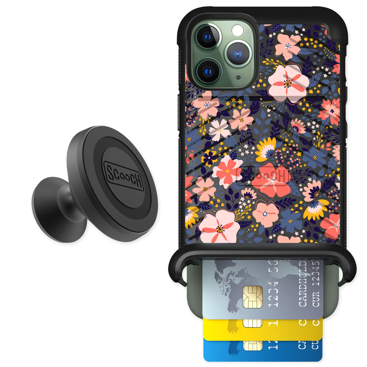 Scooch Wingmate Wildflowers for iPhone 11 Pro — Starter Bundle