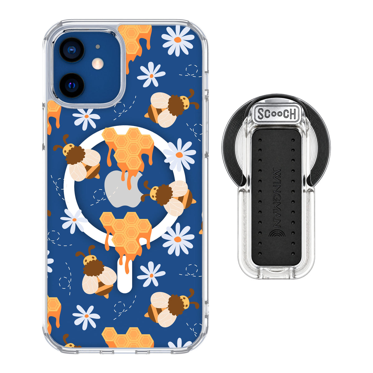 Scooch MagCase Honey Bees for iPhone 12 Pro — MagSafe Wingback Bundle - Clear