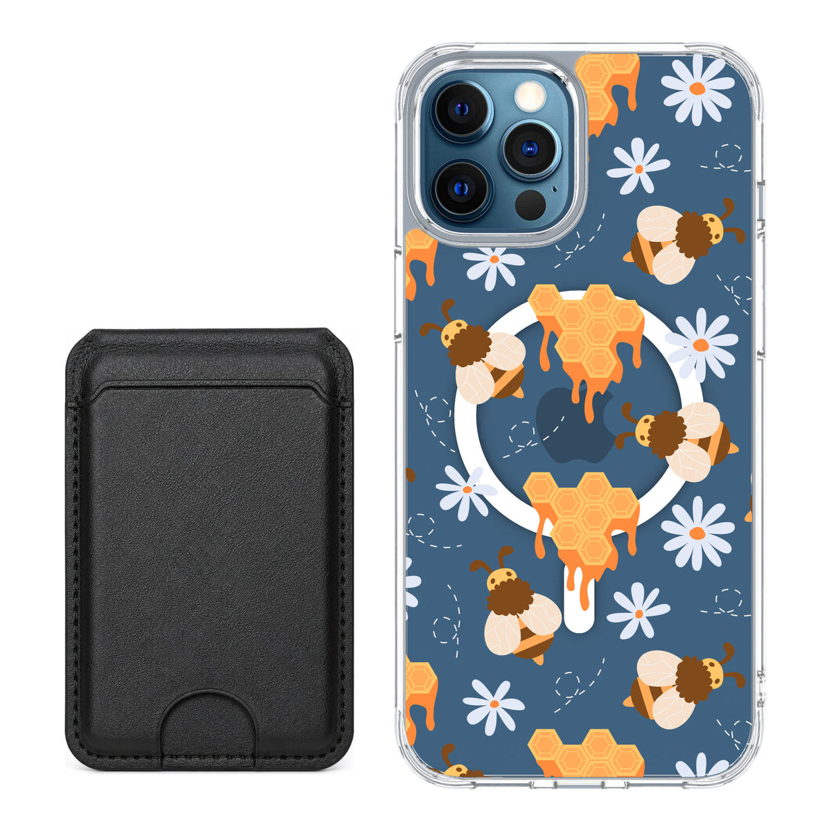 Scooch MagCase Honey Bees for iPhone 12 Pro Max — Black MagWallet Bundle