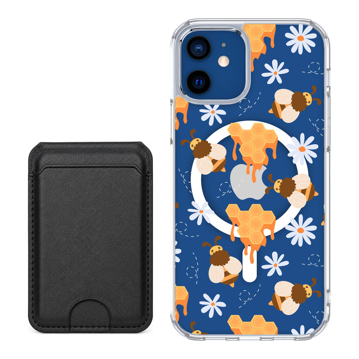 Scooch MagCase Honey Bees for iPhone 12 Pro — Black MagWallet Bundle