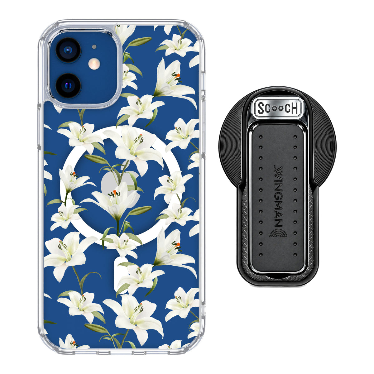 Scooch MagCase Lilies for iPhone 12 — MagSafe Wingback Bundle - Black