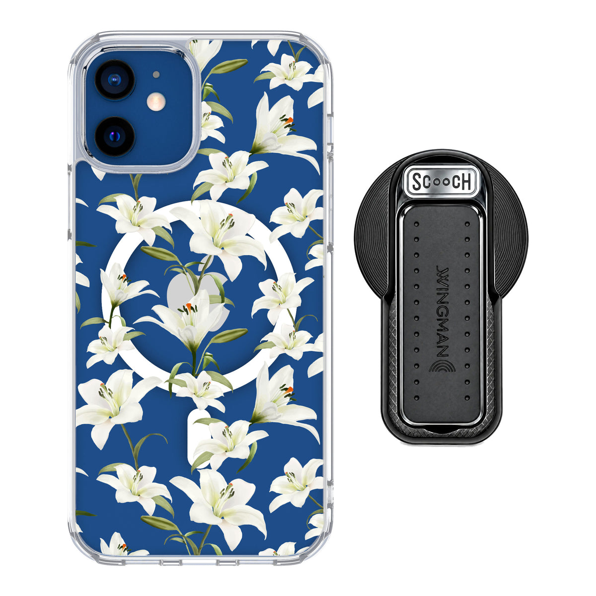 Scooch MagCase Lilies for iPhone 12 Pro — MagSafe Wingback Bundle - Black